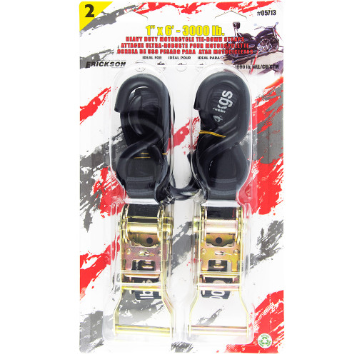 2 Pk 1"X6' 3000 Lb Hd Motorcycle Ratchet Strap | 35405713