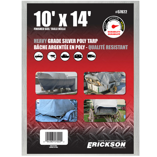 10'X14' Silver Heavy Grade Poly Tarp | 35457022