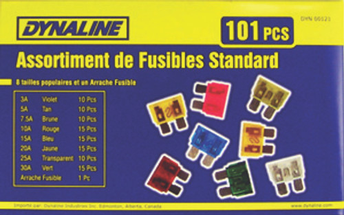 101 PC Standard Blade Plug In Fuses Assortment | DYN00121