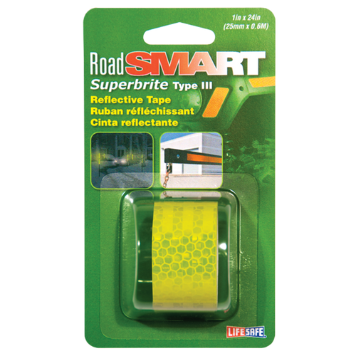 Lime Fluorescent Reflective Tape 1" x 24" | 0LSRE181