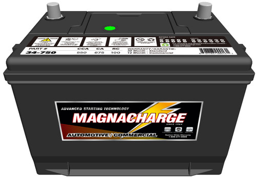 Battery, Top Terminal, BCI Group 34, CCA 550 | MAG34-750