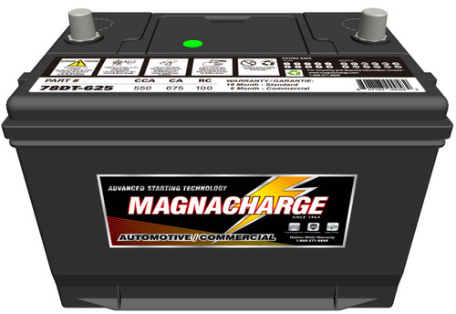Battery, Dual Terminal (Top/Side), BCI Group 78, CCA 550 | MAG78DT-625