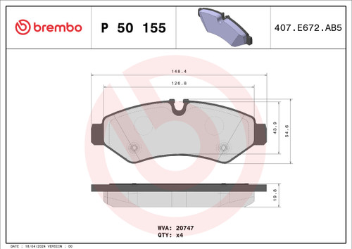 Premium Low-Met OE Equivalent Rear Disc Brake Pad Set | BBBP50155