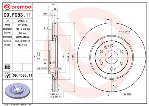 Premium UV Coated Solid Front Brake Rotor | BBB09.F083.11