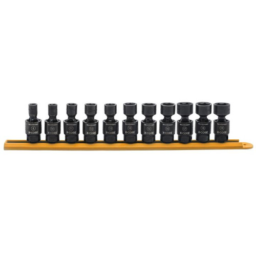 11 Piece 3/8" Drive 6 Point Standard X-Core Pinless Universal Impact Metric Socket Set | APX84975