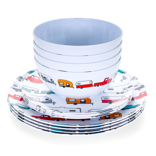 Dinnerware Set, 12pc, Melamine Multi RV | 49C53295
