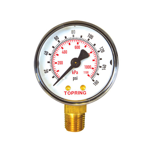 2 In. Steel Dry Vacuum Gauge 0 to 160 PSI | 47T55.215