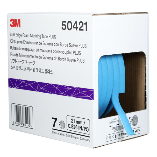 Soft Edge Foam Masking Tape PLUS, 21 mm x 49 m | MMM50421