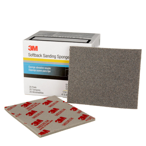 Softback Sanding Sponge, 4-1/2 in x 5-1/2 in, (115mm x 140mm), Medium | MMM02606
