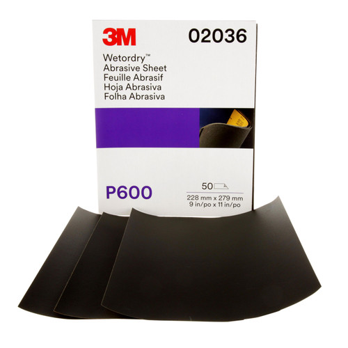 Wetordry Abrasive Sheet 213Q, P600, 9 in x 11 in | MMM02036