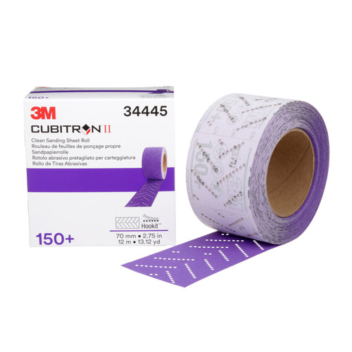 Cubitron II Hookit Clean Sanding Sheet Roll, 150+ grade, 70 mm x 12 m | MMM34445