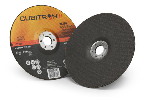 Cubitron II Cut and Grind Wheel, 28760, T27, 7 in x 1/8 in x 7/8 in | MMM60440240871