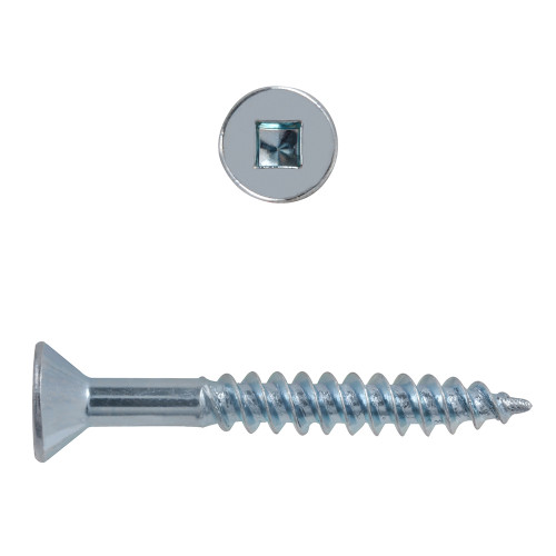 #10 x 1-3/4" Flat Head Square Drive Wood Screws Zinc | 105197-199