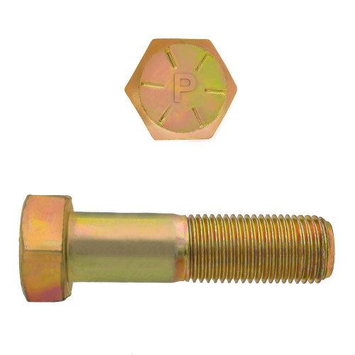 3/8"-24 x 2" Hex Head Cap Screws Grade 8 UNF Zinc-Yellow PT | 105080-496