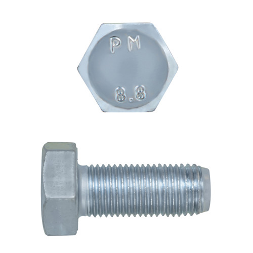 M10-1.25 x 25mm Metric Hex Head Cap Screws Class 8.8 Fine Zinc DIN961 FT | 105609-368