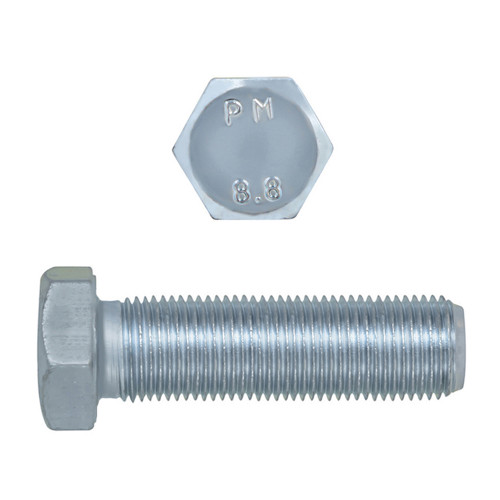 M12-1.25 x 40mm Metric Hex Head Cap Screws Class 8.8 Extra Fine Zinc DIN960 PT | 105610-416