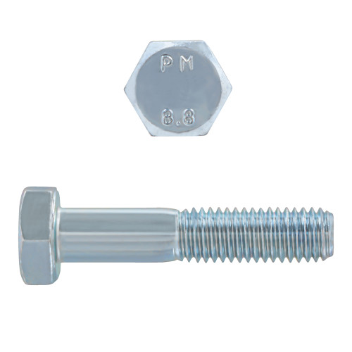 M10-1.50 x 50mm Metric Hex Head Cap Screws Class 8.8 Coarse Zinc DIN931 PT | 105608-374