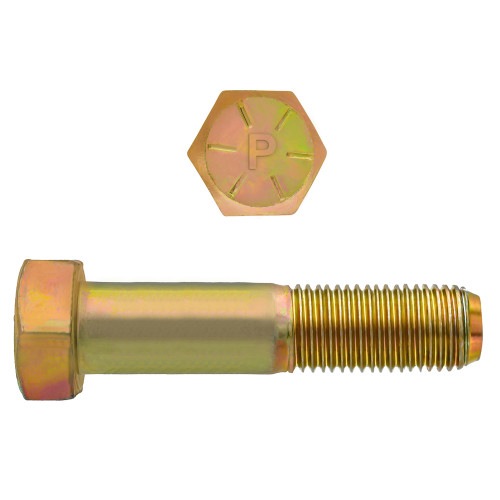 9/16"-18 x 3" Hex Head Cap Bolts Grade 8 UNF Zinc-Yellow PT | 105080-634