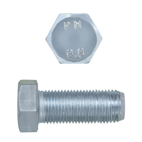 M12-1.50 x 30mm Metric Hex Head Cap Screws Class 8.8 Fine Zinc DIN961 FT | 105009-159