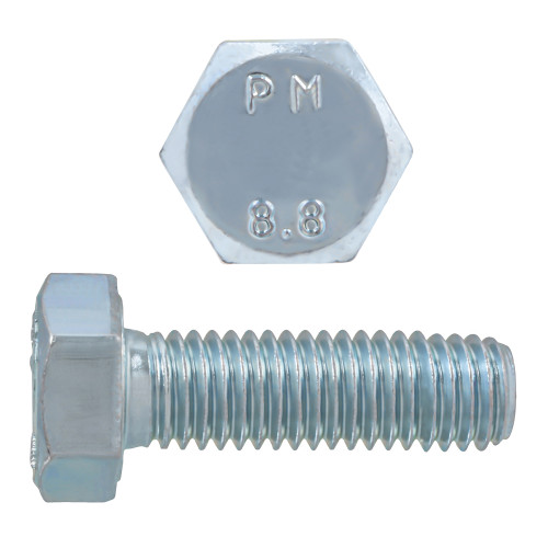 M5-0.80 x 16mm Metric Hex Head Cap Bolts Class 8.8 Coarse Zinc DIN933 FT | 105024-013