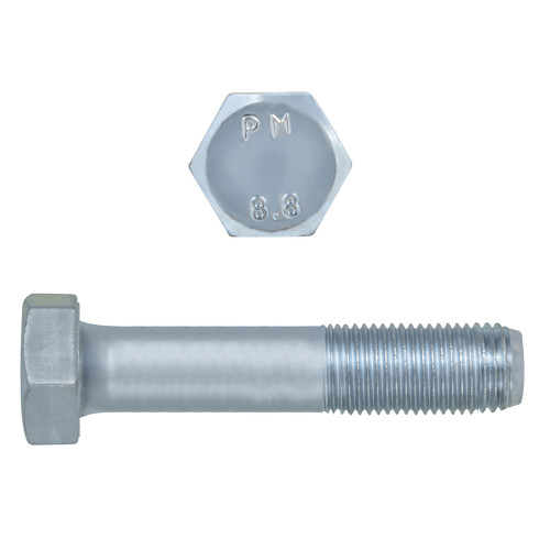 M12-1.50 x 65mm Metric Hex Head Cap Screws Class 8.8 Fine Zinc DIN960 PT | 105609-421
