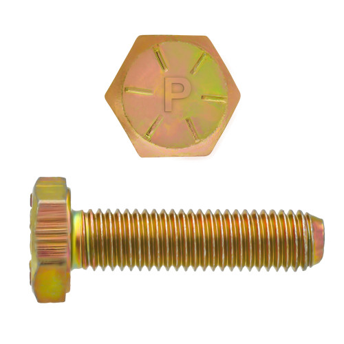 5/16"-24 x 1-1/4" Hex Head Cap Bolts Grade 8 UNF Zinc-Yellow FT | 105080-446