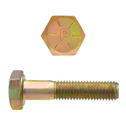 1/4"-28 x 1-1/4" Hex Head Cap Screws Grade 8 UNF Zinc-Yellow PT | 105080-311