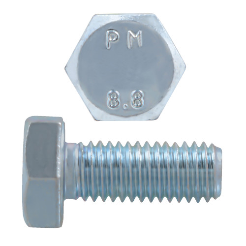M10-1.50 x 25mm Metric Hex Head Cap Bolts Class 8.8 Coarse Zinc DIN933 FT | 105024-061