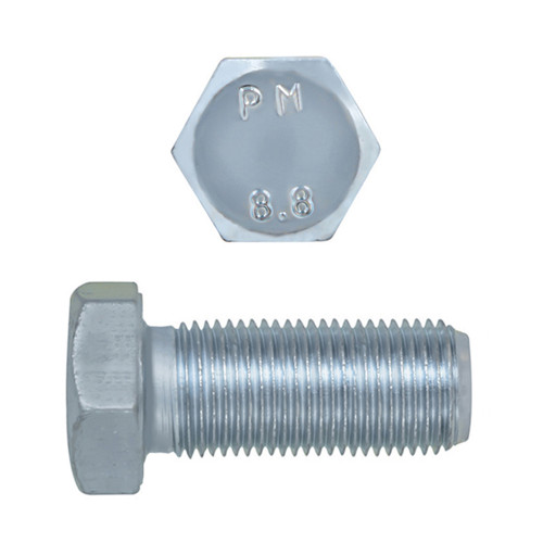 M12-1.25 x 30mm Metric Hex Head Cap Screws Class 8.8 Extra Fine Zinc DIN960 PT | 105610-414