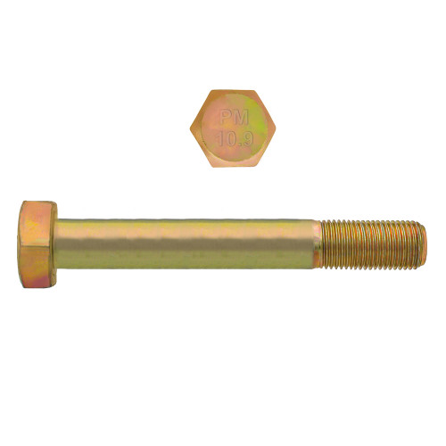 M18-2.50 x 140mm Metric Hex Head Cap Bolts Class 10.9 Coarse Zinc-Yellow DIN931 PT | 105613-514