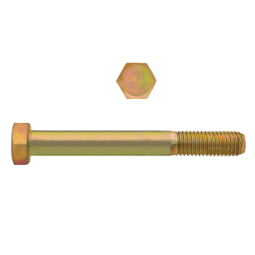 M10-1.50 x 70mm Metric Hex Head Cap Bolts Class 10.9 Coarse Zinc-Yellow DIN931 PT | 105613-378