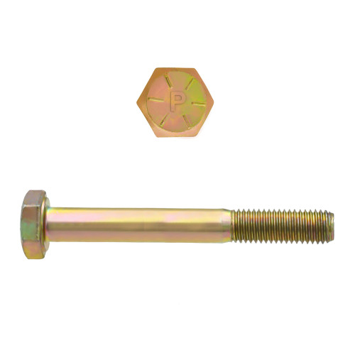 1/4"-28 x 2-1/2" Hex Head Cap Screws Grade 8 UNF Zinc-Yellow PT | 105080-318