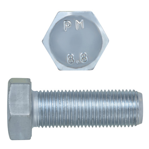 M16-1.50 x 50mm Metric Hex Head Cap Screws Class 8.8 Fine Zinc DIN961 FT | 105609-468