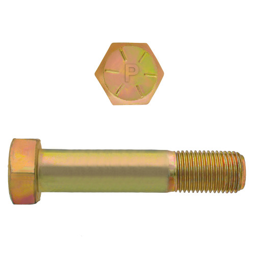 3/8"-24 x 4" Hex Head Cap Screws Grade 8 UNF Zinc-Yellow PT | 105080-504