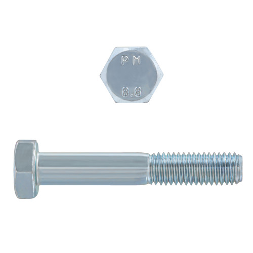 M10-1.50 x 60mm Metric Hex Head Cap Bolts Class 8.8 Coarse Zinc DIN931 PT | 105608-376