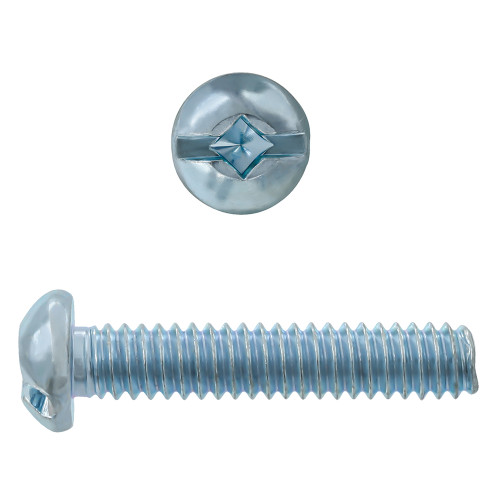 #10-32 x 1" Round Head Square/Slot Drive Machine Screws Stl Zn | 1051741-221