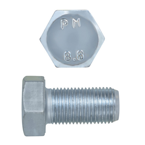 M16-1.50 x 30mm Metric Hex Head Cap Screws Class 8.8 Fine Zinc DIN961 FT | 105609-464