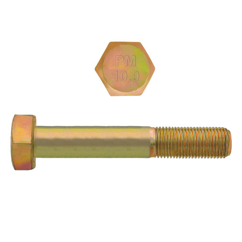 M20-2.50 x 130mm Metric Hex Head Cap Screws Class 10.9 Coarse Zinc-Yellow DIN931 PT | 105613-533