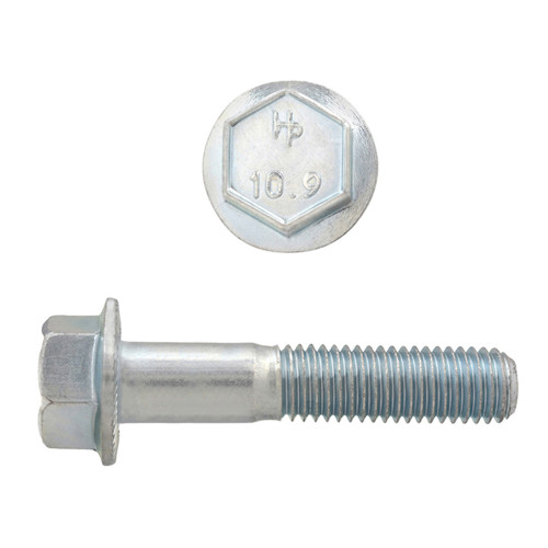 M6-1.00 x 30mm Metric Hex Flange Bolts Zinc Class 10.9 Coarse Thread PT | 105611-276