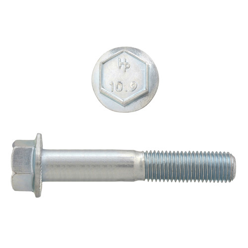 M10-1.25 x 60mm Metric Hex Flange Bolts Zinc Class 10.9 Fine Thread PT | 105611-376