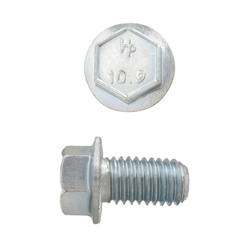 M8-1.25 x 12mm Metric Hex Flange Bolts Zinc Class 10.9 Coarse Thread FT | 105611-311