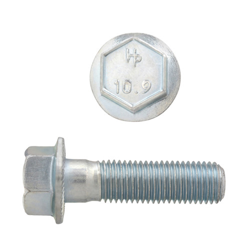 M10-1.25 x 35mm Metric Hex Flange Bolts Zinc Class 10.9 Fine Thread PT | 105611-371