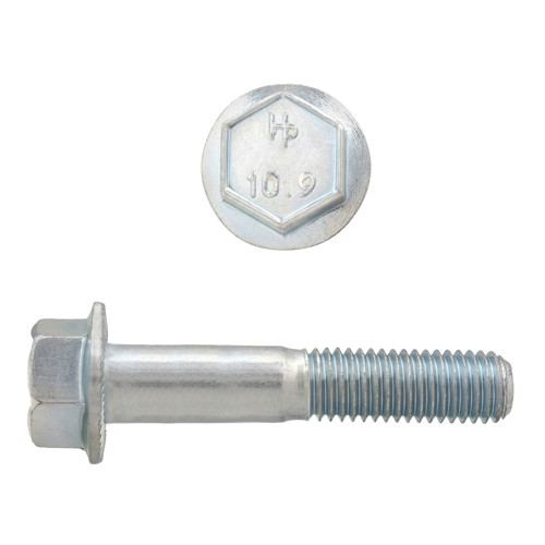 M8-1.25 x 45mm Metric Hex Flange Bolts Zinc Class 10.9 Coarse Thread PT | 105611-323