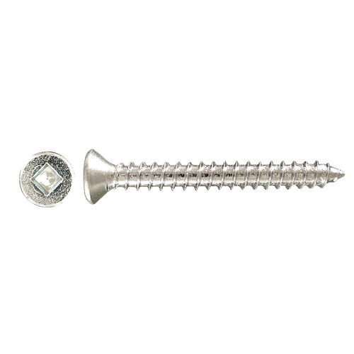 #10 x 1-1/4" Flat Head Square Drive Metal Screws Zinc | 105209-195