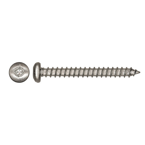 #12 x 2-1/2" Pan Head Square Drive Metal Screws 18.8 Stainless Steel | 1055163-259
