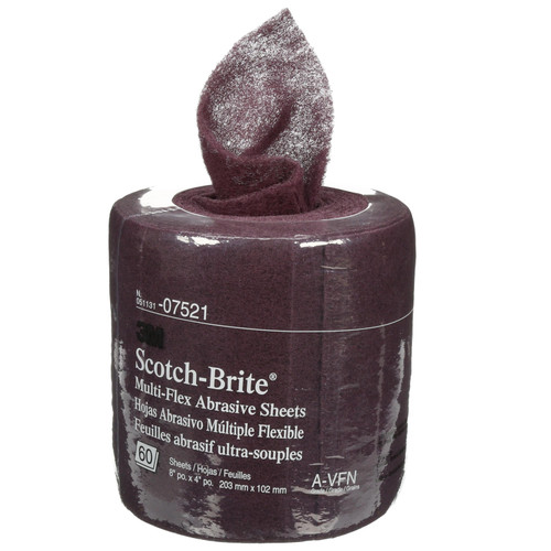 Scotch-Brite Multi-Flex Sheet Roll, MX-SR, A/O Very Fine, 8 in x 20 ft, 60 Sheets/Roll | MMM07521