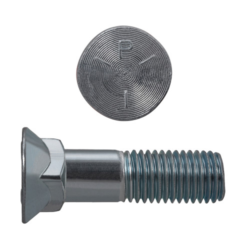 1/2"-13 x 1-3/4" Flat #3 Head Plow Bolts Steel Zinc Grade 5 UNC PT | 105133-585