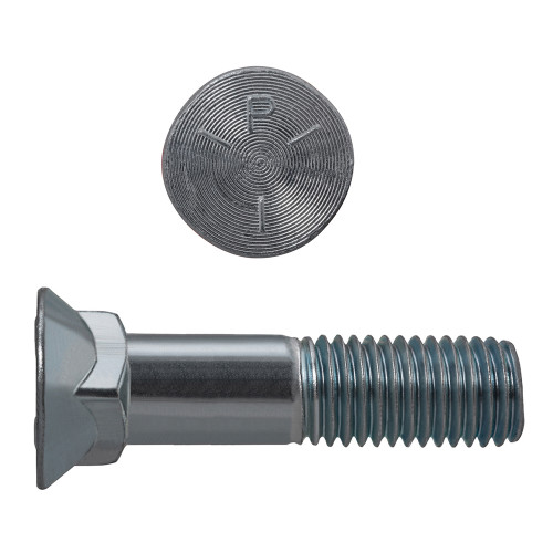 7/16"-14 x 2" Flat #3 Head Plow Bolts Steel Zinc Grade 5 UNC PT | 105133-541