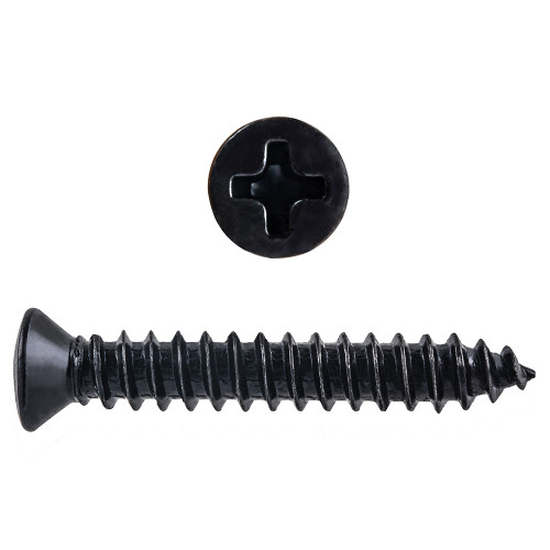 #10 x 1" Oval Small Head Phlp Drive Trim Screws Steel Black Oxide | 105229-937