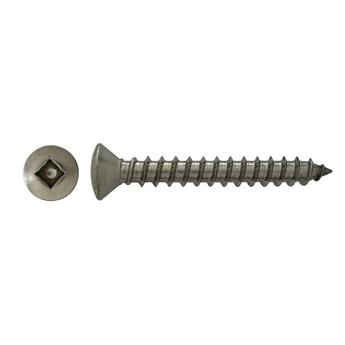 #6 x 1" Oval Head Square Drive Metal Screws 18.8 Stainless Steel | 1055165-091